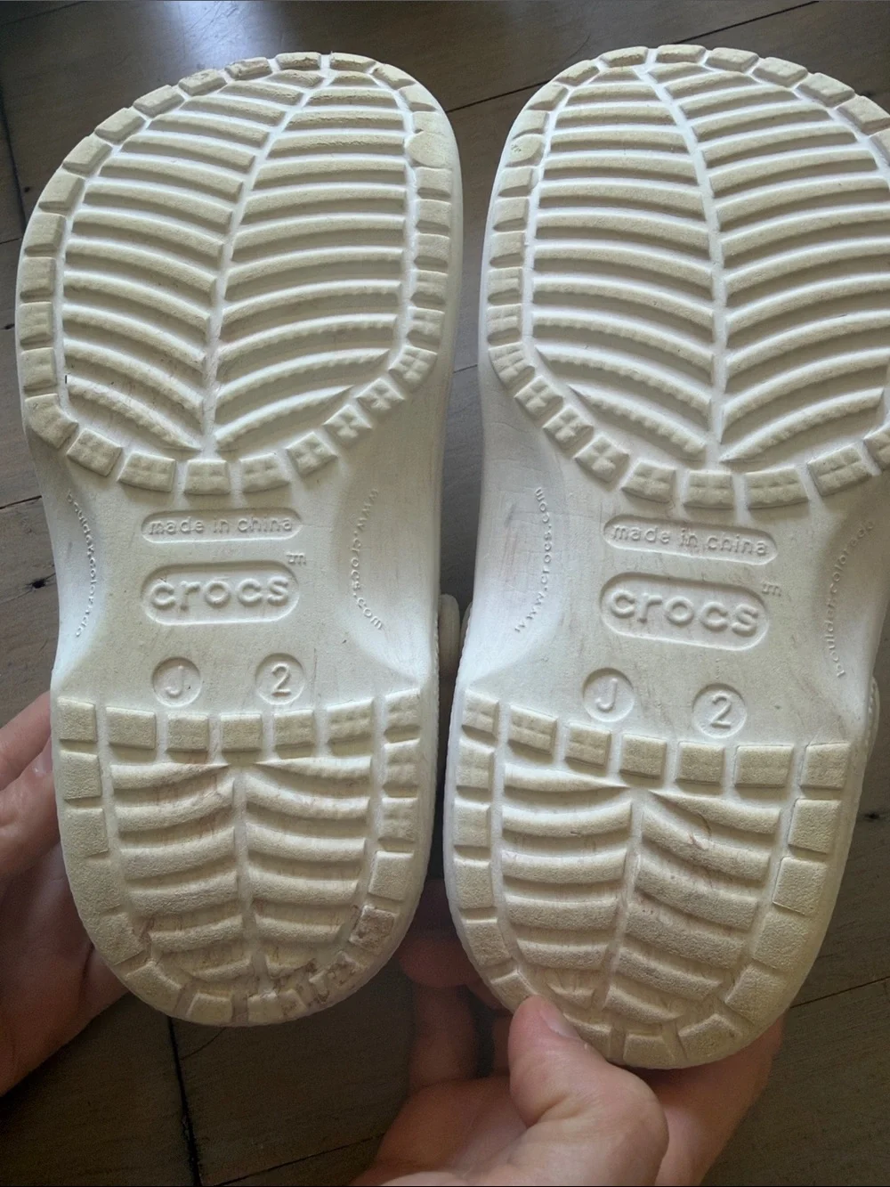 CROCS Kids Classic Clog in Cream and brown swirl